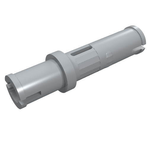 Rendu LDraw de Connecteur Technic long sans nervures de friction - fente unique (Technic Pin Long without Friction Ridges - Single Slot), couleur indicative