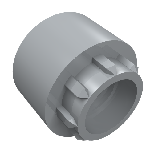 Rendu LDraw de Prolongation d'anneau d'entraînement Technic, 8 arêtes (Technic Driving Ring Extension, 8 Ridges), couleur indicative