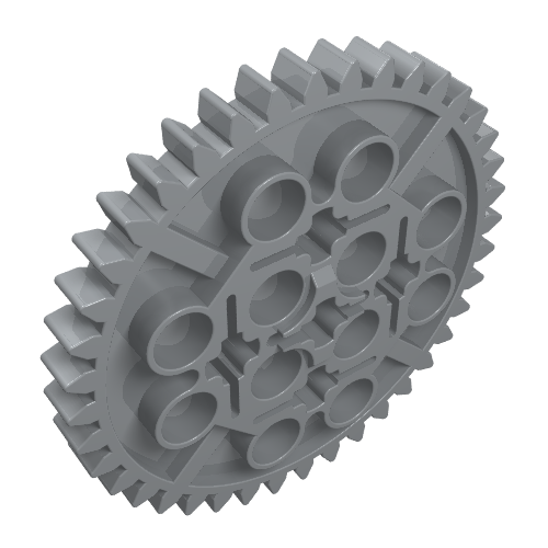 Rendu LDraw de Engrenage Technic 40 dents (Technic Gear 40 Tooth), couleur indicative