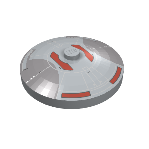 Rendu LDraw de Plat 4 x 4 inversé [Radar] avec motif imprimé Sith (Dish 4 x 4 Inverted [Radar] with Sith Print), couleur indicative