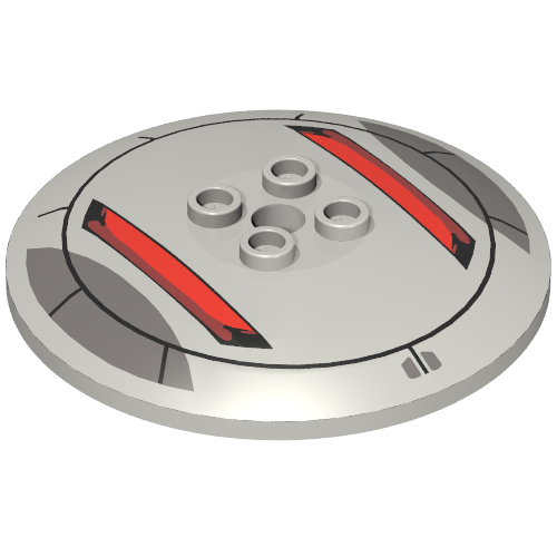 Rendu LDraw de Plat 6 x 6 inversé (Radar) avec motif imprimé tenons creux et Sith Infiltrator (Dish 6 x 6 Inverted (Radar) with Hollow Studs and Sith Infiltrator Print), couleur indicative