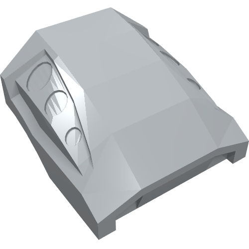 Rendu LDraw de Brique courbée 2 x 2 Non tenons - 3 ports latéraux encastrés (Brick Curved 2 x 2 No Studs - 3 Recessed Side Ports), couleur indicative