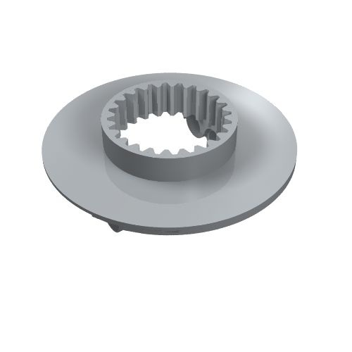Rendu LDraw de Technic Platine Grande Base Type 2, 24 Dents (Technic Turntable Large Type 2 Base, 24 Tooth), couleur indicative