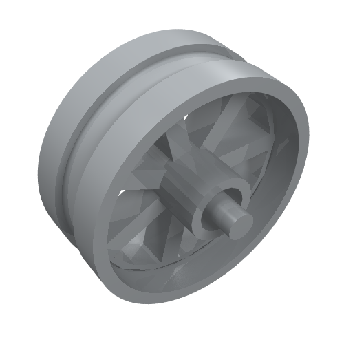Rendu LDraw de Centre de roue 15 x 6 moto de ville avec des essieux d'arrimage (Wheel Centre 15 x 6 City Motorcycle with Stub Axles), couleur indicative