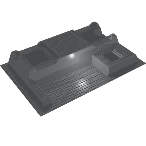 Rendu LDraw de Plaque de base surélevée 32 x 48 x 6 avec le niveau avant (Baseplate Raised 32 x 48 x 6 with Level Front), couleur indicative