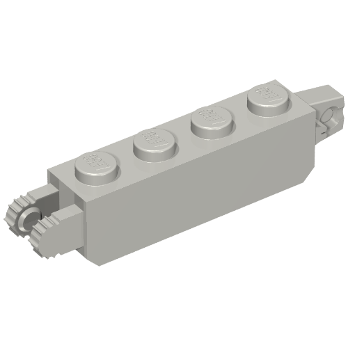 Charnière brique 1 x 4 Verrouillage avec 1 doigt extrémité verticale et 2 doigts extrémité verticale, 7 dents (Hinge Brick 1 x 4 Locking with 1 Finger Vertical End and 2 Fingers Vertical End, 7 Teeth)