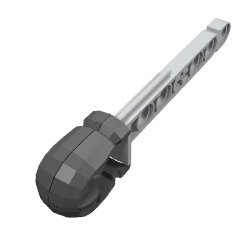 Rendu LDraw de Projectile, Technic Competition Arrow, Liftarm Shaft avec Hollow Black Rubber End, couleur indicative