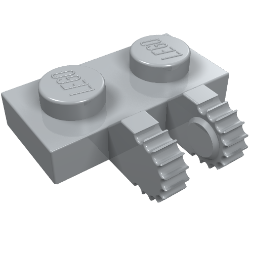 Charnière plaque 1 x 2 Verrouillage avec 2 doigts sur le côté, 9 dents (Hinge Plate 1 x 2 Locking with 2 Fingers on Side, 9 Teeth)