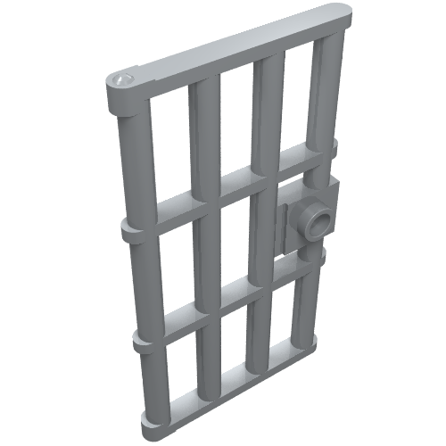 Rendu LDraw de Porte 1 x 4 x 6 barrée avec poignée tenon (Door 1 x 4 x 6 Barred with Stud Handle), couleur indicative