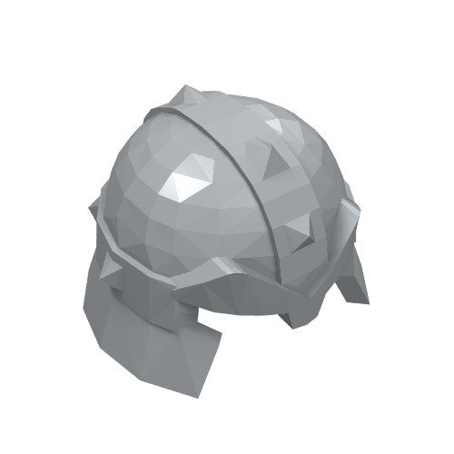 Château de casque avec protection des joues et bandes cloutées (Helmet Castle with Cheek Protection and Studded Bands)