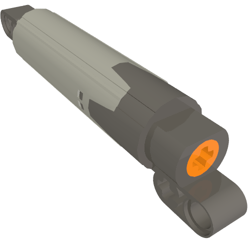 Rendu LDraw de Technic Linear Actuator avec Dark Bluish Gray Ends [Improved Version], couleur indicative