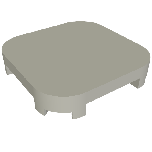 Rendu LDraw de Tuile ronde Coins 4 x 4 x 2/3 (Tile Round Corners 4 x 4 x 2/3), couleur indicative