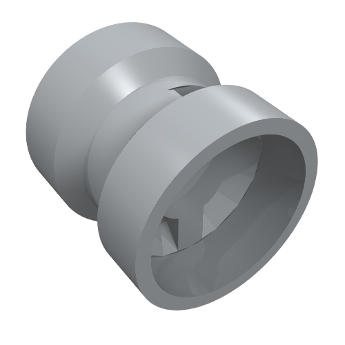 Rendu LDraw de Roue 8 x 9 avec trou cranté pour roues Support de goupille, renforcé Retour (Wheel 8 x 9 with Hole Notched for Wheels Holder Pin, Re-inforced Back), couleur indicative
