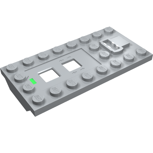 Rendu LDraw de Boîte de batterie, fonctions d'alimentation 9V (non rechargeables) (Battery Box, 9V Power Functions (Non-Rechargeable) Top), couleur indicative