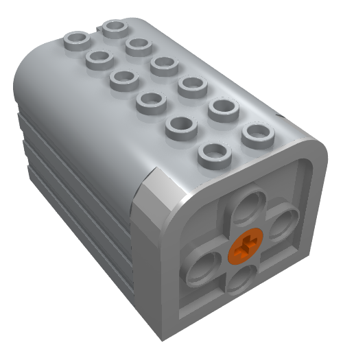 Rendu LDraw de Moteur, 9V, Rapport de réduction de vitesse 9.5:1, Fonctions de puissance [Assemblage complet] (Motor, 9V, Gear Reduction Ratio 9.5:1, Power Functions [Complete Assembly]), couleur indicative
