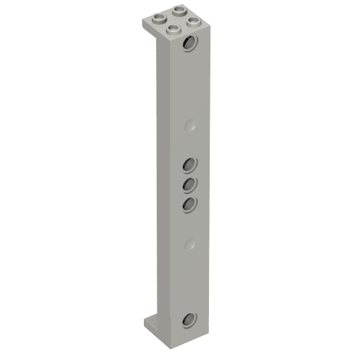 Rendu LDraw de Support 2 x 2 x 13 avec 5 trous de connecteur (Support 2 x 2 x 13 with 5 Pin Holes), couleur indicative