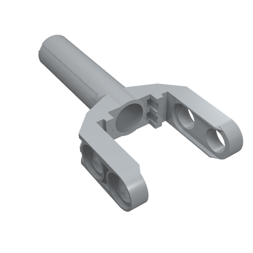 Rendu LDraw de Actionneur linéaire Technic Mini avec tête Gris Foncé et axe Orange (Technic Linear Actuator Mini with Dark Bluish Gray Head and Orange Axle), couleur indicative