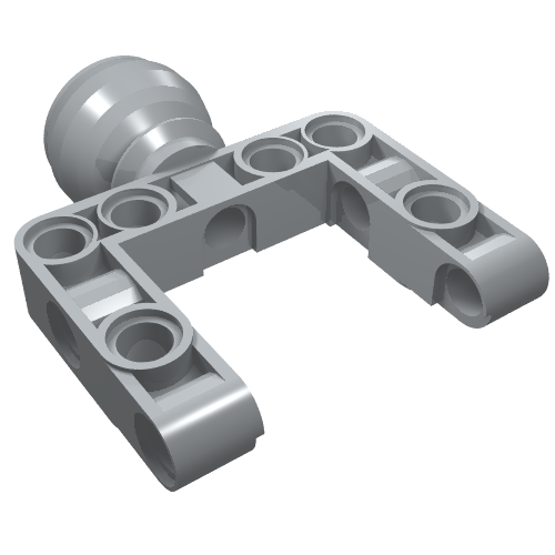 Rendu LDraw de Joint de rotule de direction Technic grand ouvert avec cadre de pivot en forme de c (Technic Steering Ball Joint Large Open with C-Shape Pivot Frame), couleur indicative