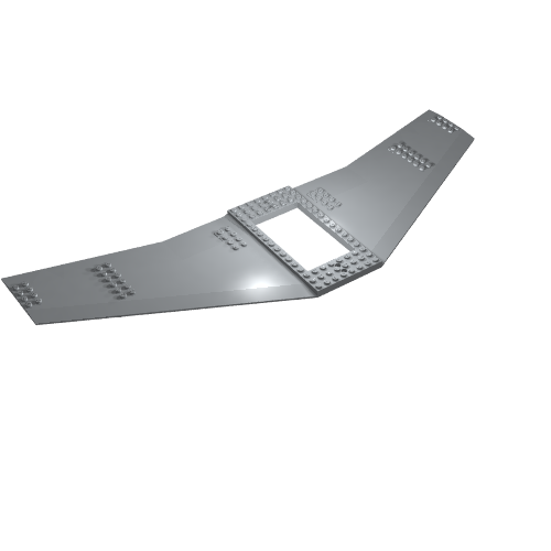 Rendu LDraw de Aile plaque 20 x 56 avec 6 x 10 ouvertures et 4 trous (Wing Plate 20 x 56 with 6 x 10 Opening and 4 Holes), couleur indicative