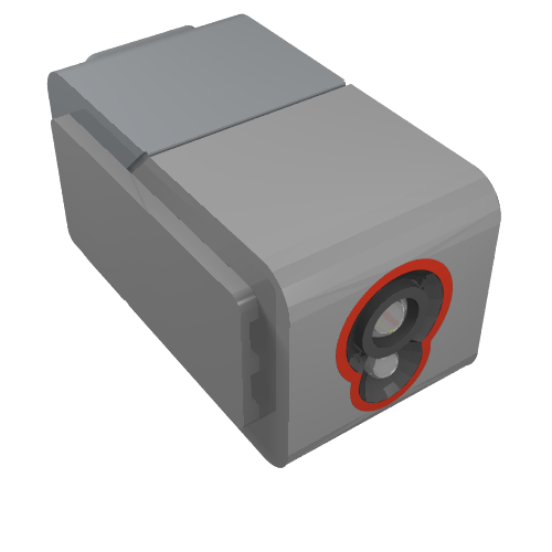 Rendu LDraw de Capteur, couleur, EV3 avec boîtier blanc (Sensor, Colour, EV3 with White Case), couleur indicative