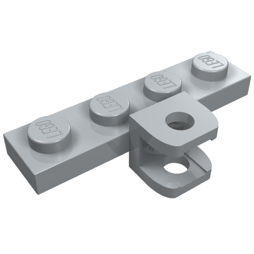 Rendu LDraw de Plaque spéciale 1 x 4 avec douille de boule de remorquage, aplati (Plate Special 1 x 4 with Towball Socket, Flattened), couleur indicative