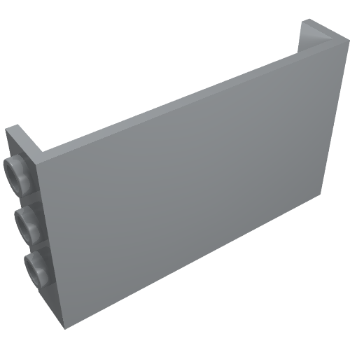 Rendu LDraw de Panneau 1 x 6 x 3 avec tenons sur les côtés (Panel 1 x 6 x 3 with Studs on Sides), couleur indicative
