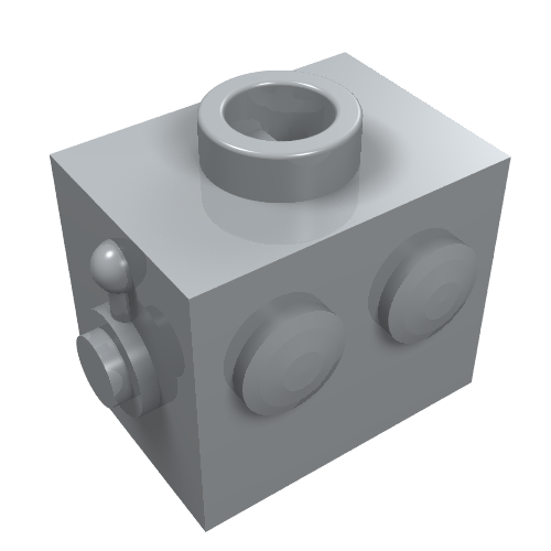 Rendu LDraw de Tête de minifigurine spéciale, Robot [sans motif] (Minifig Head Special, Robot [Plain]), couleur indicative