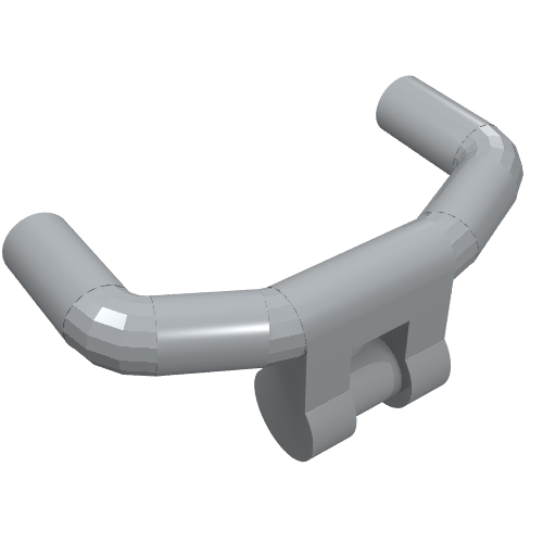 Rendu LDraw de Guidon avec poignées angulaires (Handlebars with Angular Handles), couleur indicative