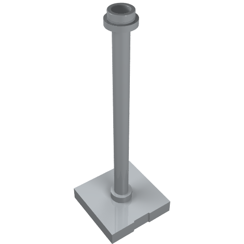 Rendu LDraw de Tuile Spécial 2 x 2 avec barre, tenon creux avec anneau d'arrêt (Flag Pole) (Tile Special 2 x 2 with Bar, Hollow Stud with Stop Ring (Flag Pole)), couleur indicative
