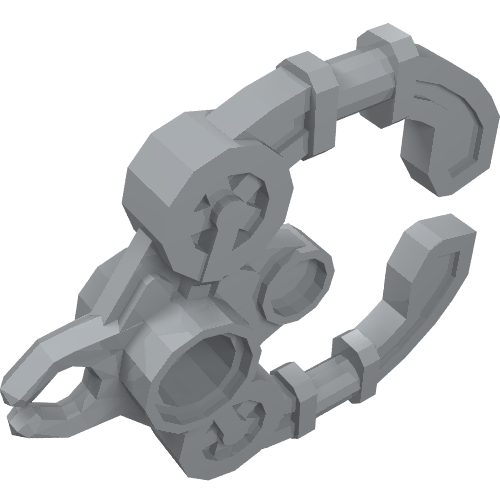 Rendu LDraw de Grande griffe d'arme de figurine / menottes (Large Figure Weapon Claw / Handcuff), couleur indicative