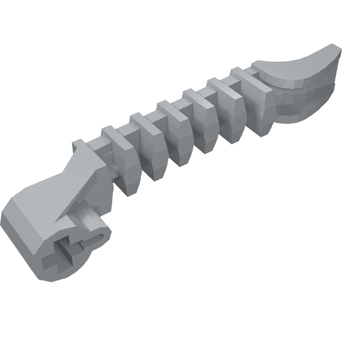 Rendu LDraw de Lanceur, arme de grande taille, lanceur de sphère zamor, fond avec trou d'axe (Launcher, Large Figure Weapon, Zamor Sphere Launcher, Bottom with Axle Hole), couleur indicative