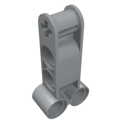 Rendu LDraw de Raccord Technic pour axe et connecteur perpendiculaire double 4L (Technic Axle and Pin Connector Perpendicular Double 4L), couleur indicative