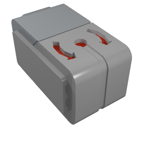 Rendu LDraw de Capteur, gyroscope, EV3 avec boîtier blanc (Sensor, Gyro, EV3 with White Case), couleur indicative