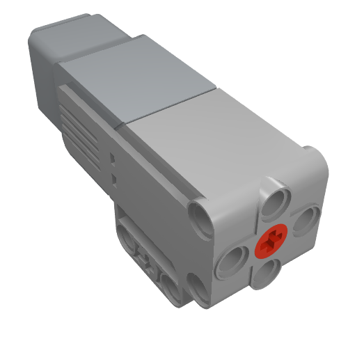 Rendu LDraw de Moteur, moyen, ev3 avec boîtier blanc (Motor, Medium, EV3 with White Case), couleur indicative