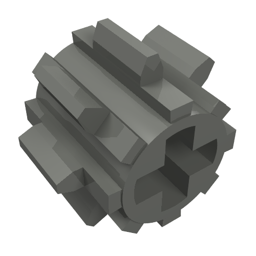 Rendu LDraw de Engrenage Technic 8 dents [renforcé] (Technic Gear 8 Tooth [Reinforced]), couleur indicative