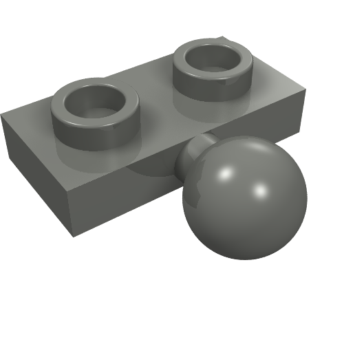 Plaque spéciale 1 x 2 avec boule de remorquage centrale de 5,9 mm (Plate Special 1 x 2 with 5.9mm Centre Side Towball)