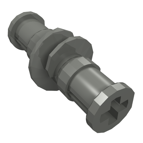 Rendu LDraw de Engrenage à vis sans fin 3l avec extrémités de brousse (Technic Worm Gear 3L with Bush Ends), couleur indicative