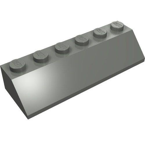 Rendu LDraw de Brique inclinée 45° 2 x 6 (Brick Sloped 45° 2 x 6), couleur indicative