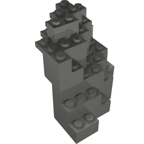 Rendu LDraw de Brique de roche 8 x 8 x 6 (Rock Brick 8 x 8 x 6), couleur indicative