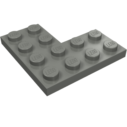 Rendu LDraw de Plaque 4 x 4 coin (Plate 4 x 4 Corner), couleur indicative