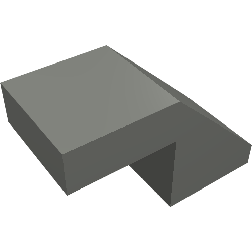 Brique inclinée 45° 2 x 1 avec découpe inversée 2/3 et pas de tenon (Brick Sloped 45° 2 x 1 with 2/3 Inverted Cutout and no stud)