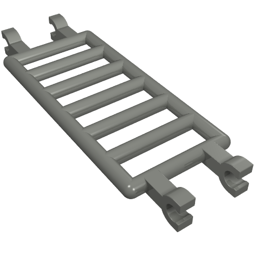Rendu LDraw de Barre 7 x 3 [4 attaches] (Bar 7 x 3 [4 Clips]), couleur indicative