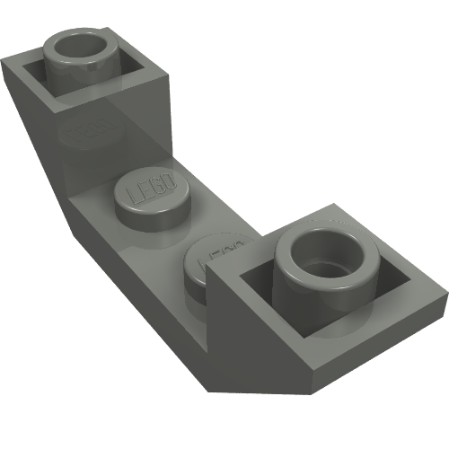 Brique inclinée inversée 45° 4 x 1 double avec 1 x 2 encastrés (Brick Sloped Inverted 45° 4 x 1 Double with 1 x 2 Recessed)