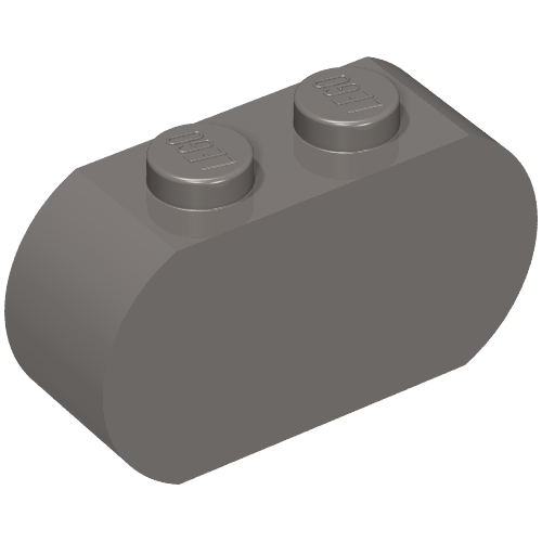 Rendu LDraw de Brique courbée 3 x 1 rond Se termine (Brick Curved 3 x 1 Round Ends), couleur indicative
