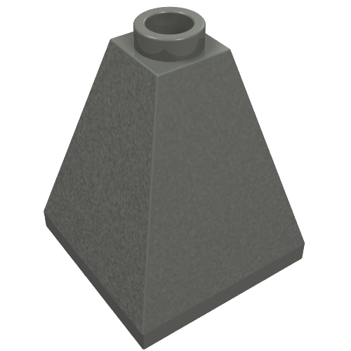 Rendu LDraw de Brique inclinée 75° 2 x 2 x 2 Quadruple convexe (Brick Sloped 75° 2 x 2 x 2 Quadruple Convex), couleur indicative