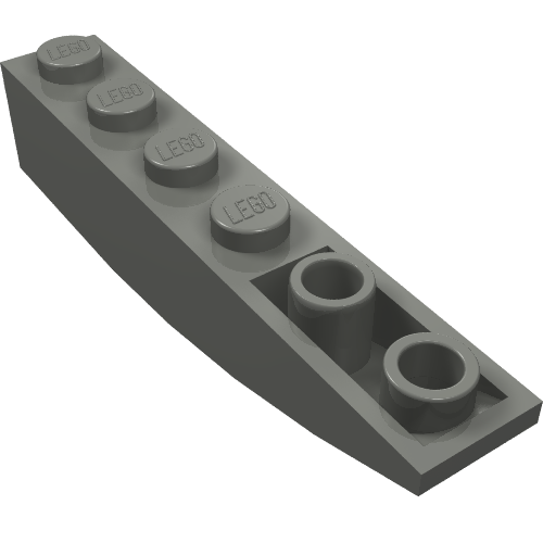 Rendu LDraw de Brique courbe inversée 6 x 1 (Brick Curved Inverted 6 x 1), couleur indicative