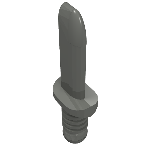 Rendu LDraw de Poignard / couteau d'arme (Weapon Dagger / Knife), couleur indicative