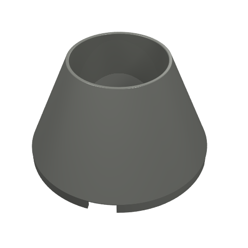 Rendu LDraw de Cône 4 x 4 x 2 creux sans tenons (Cone 4 x 4 x 2 Hollow No Studs), couleur indicative