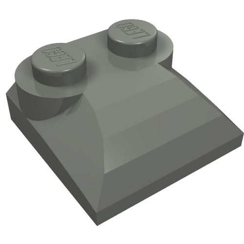 Brique courbée 2 x 2 x 2/3 Deux tenons et courbé brique inclinée Fin (Brick Curved 2 x 2 x 2/3 Two Studs and Curved Slope End)