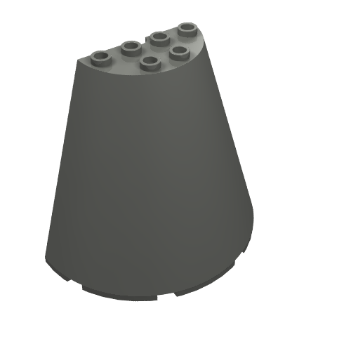 Rendu LDraw de Cône Moitié 8 x 4 x 6 (Cone Half 8 x 4 x 6), couleur indicative